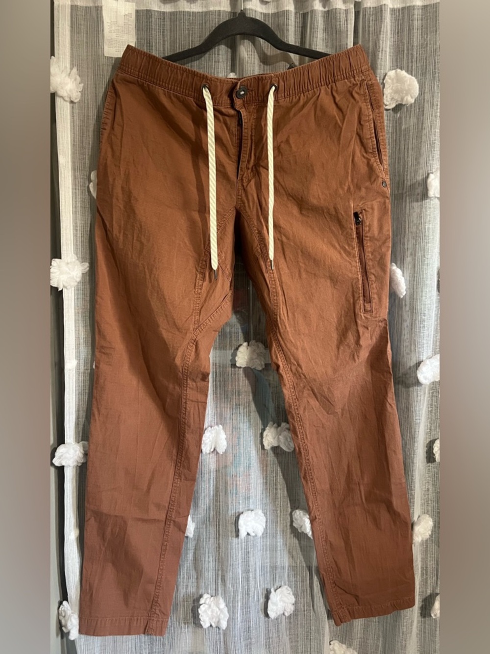 Vuori Rust Brown Drawstring Chino Pants
